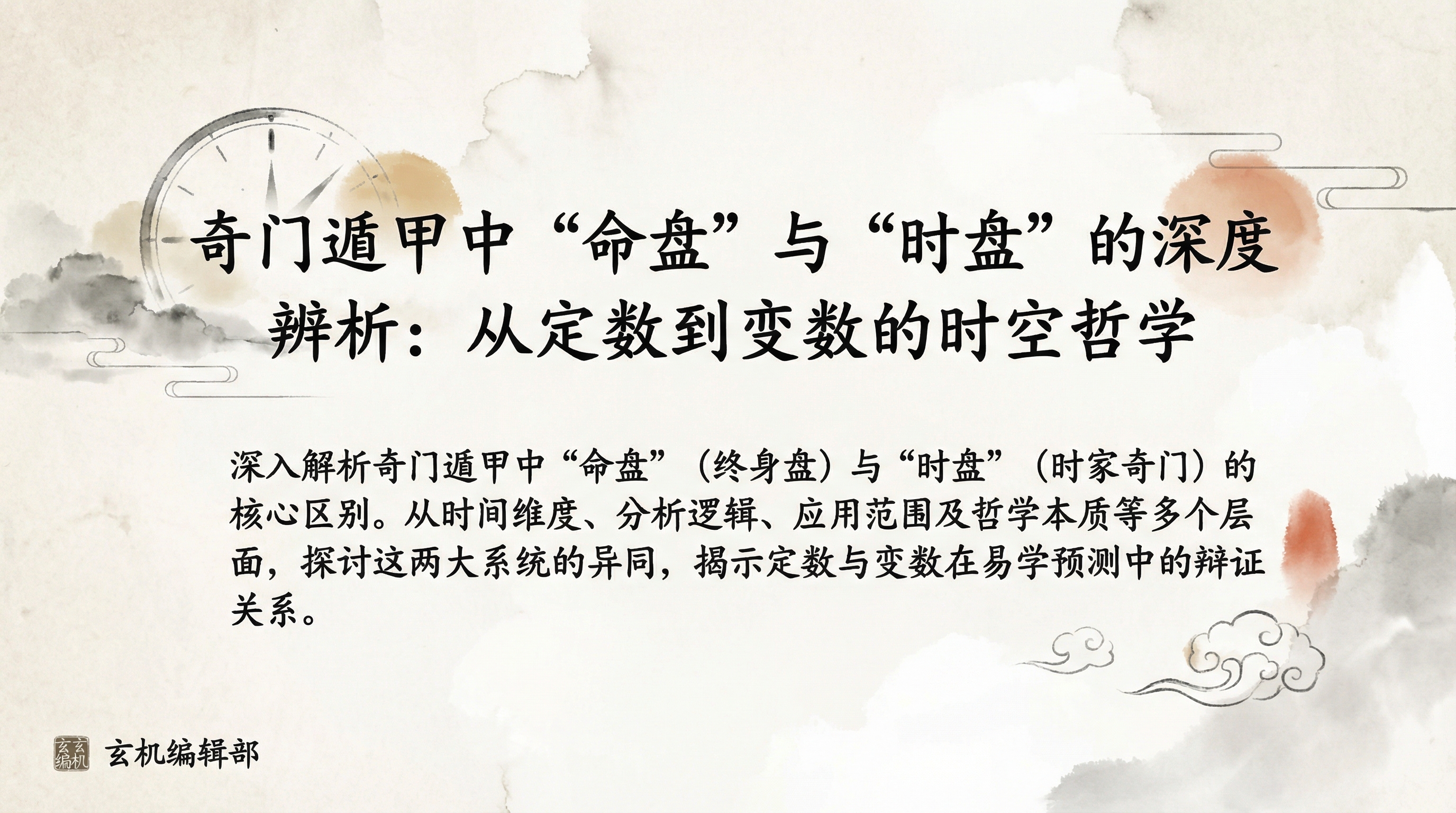 '奇门遁甲中“命盘”与“时盘”的深度辨析：从定数到变数的时空哲学'