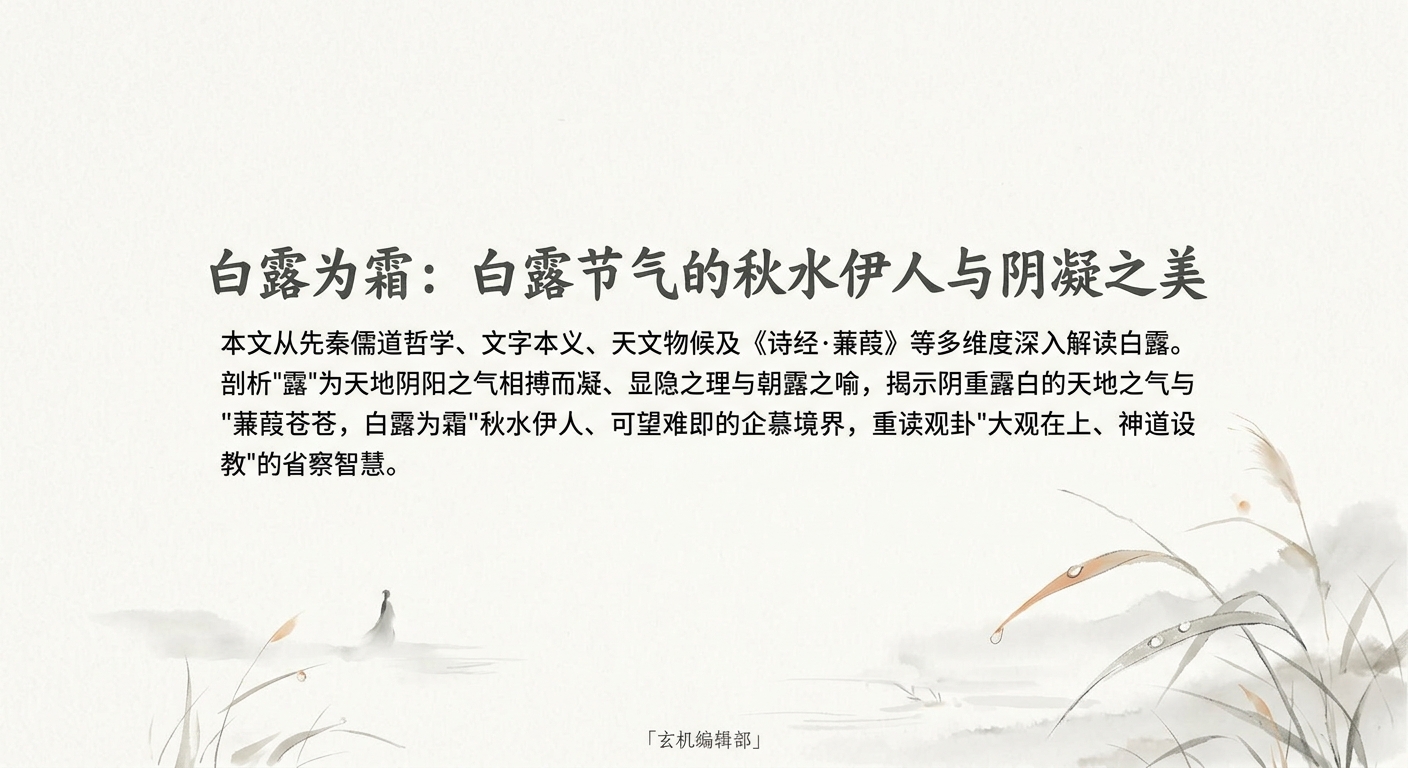 白露为霜：白露节气的秋水伊人与阴凝之美