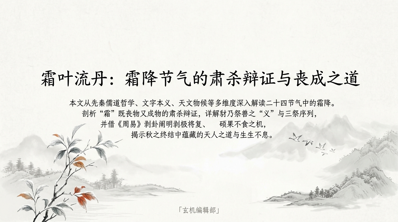 霜叶流丹：霜降节气的肃杀辩证与丧成之道