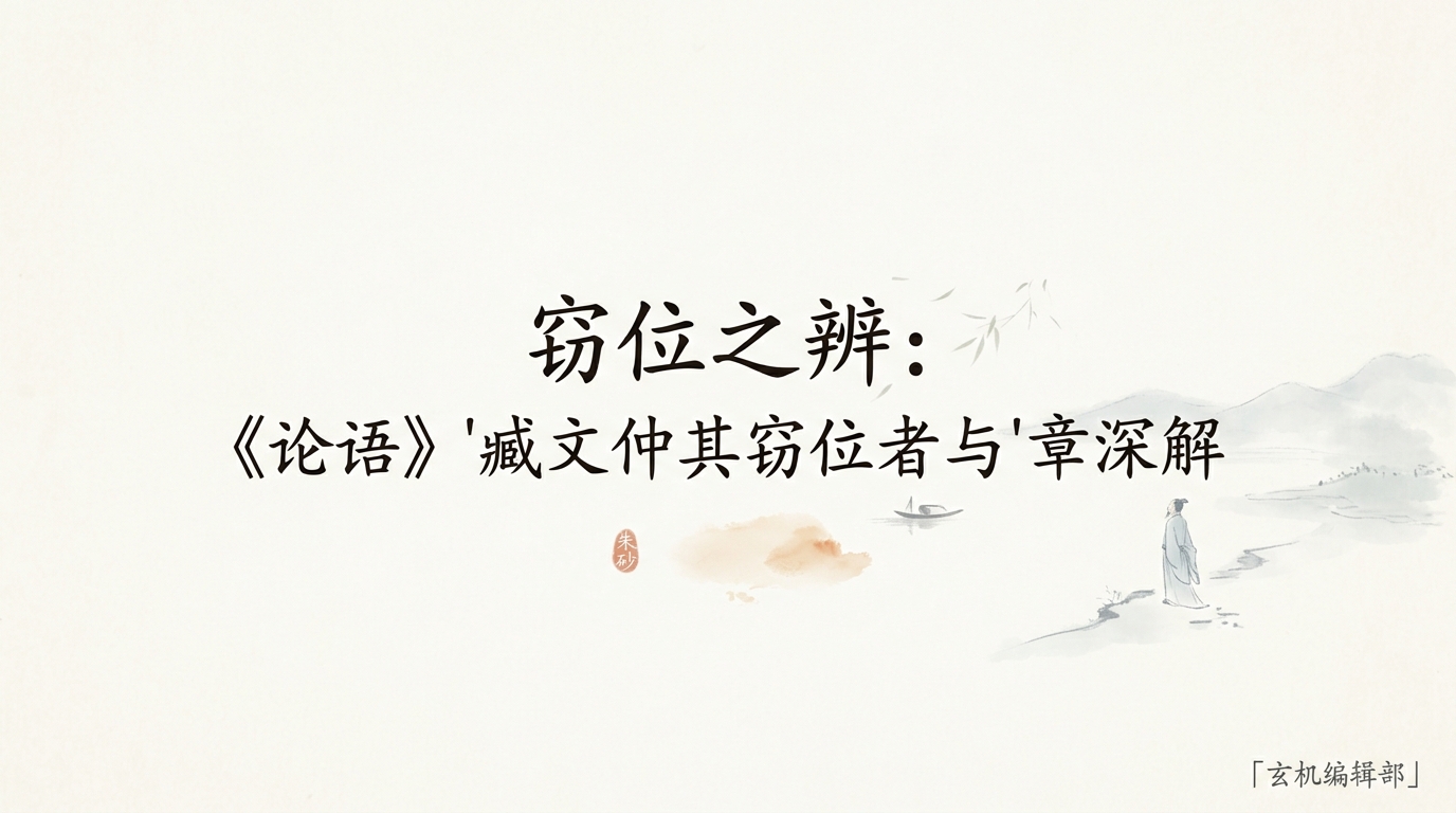 窃位之辨：《论语》"臧文仲其窃位者与"章深解