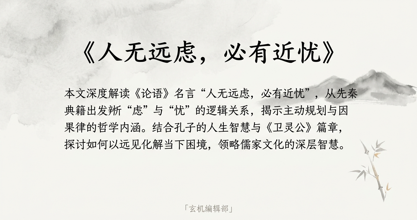 人无远虑，必有近忧