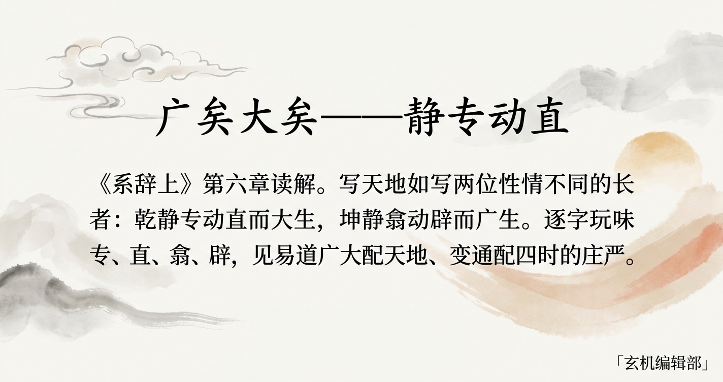 广矣大矣——静专动直